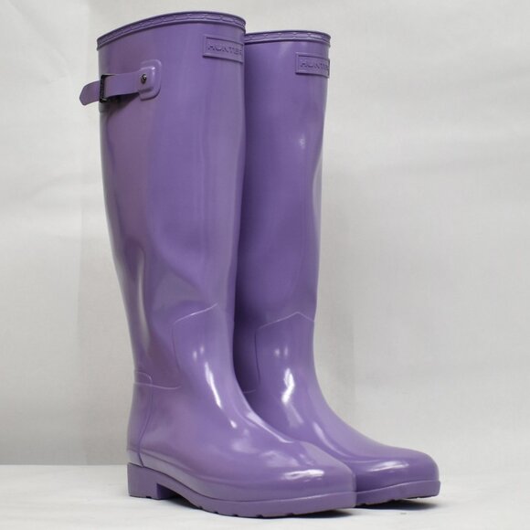 $225 Hunter Refined Gloss Tall Duo Waterproof Snow Boot lavender 11 (G8) - Picture 1 of 7